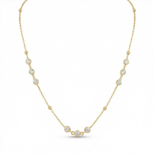 Stardust Diamond Necklace, golden