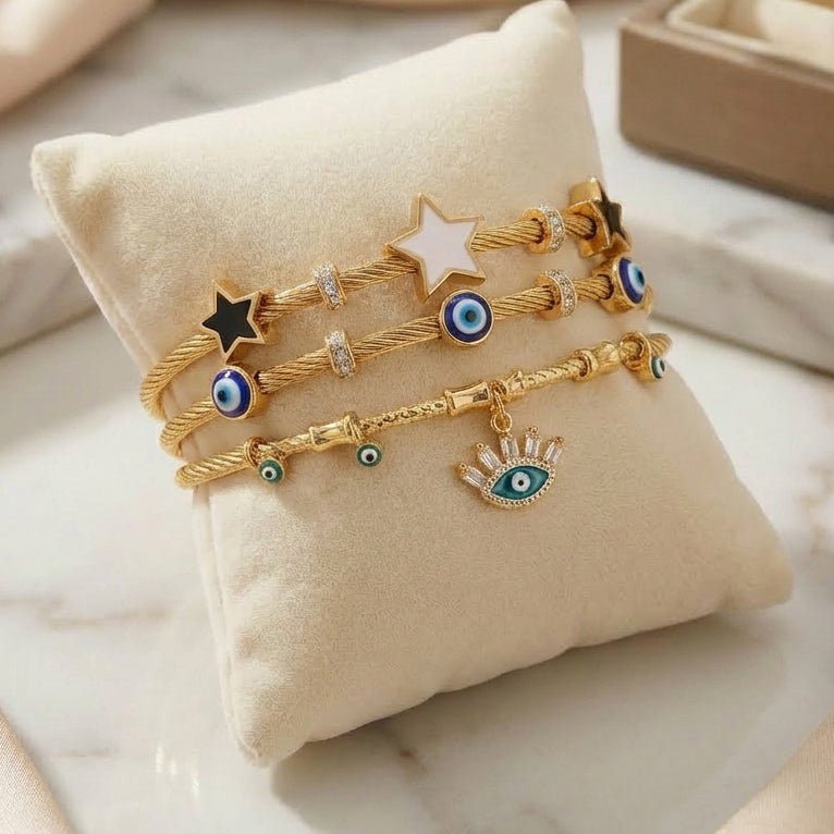 Starry Evil Eye Bangle Stack - Upakarnaproduct_type