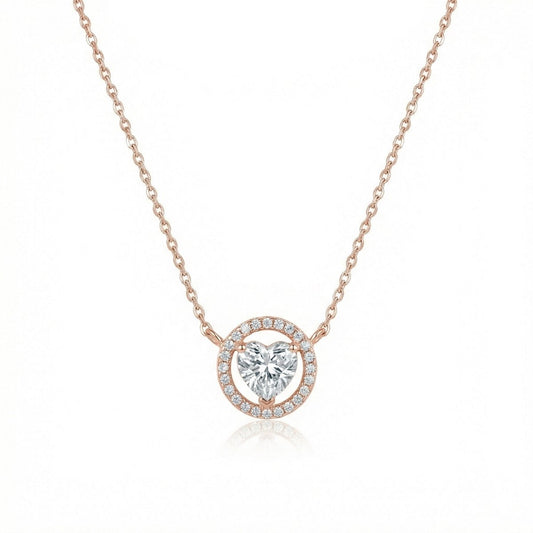 Stellar Heart Halo Necklace