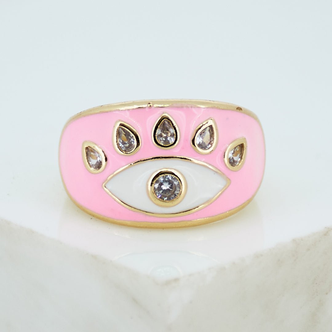Studded Evil Eye Ring - Upakarnaproduct_type