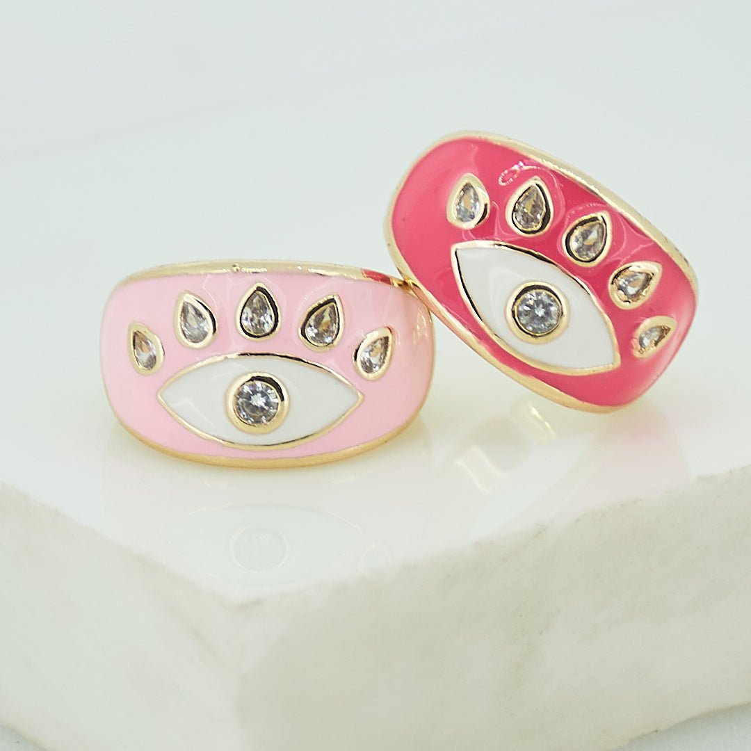 Studded Evil Eye Ring - Upakarnaproduct_type