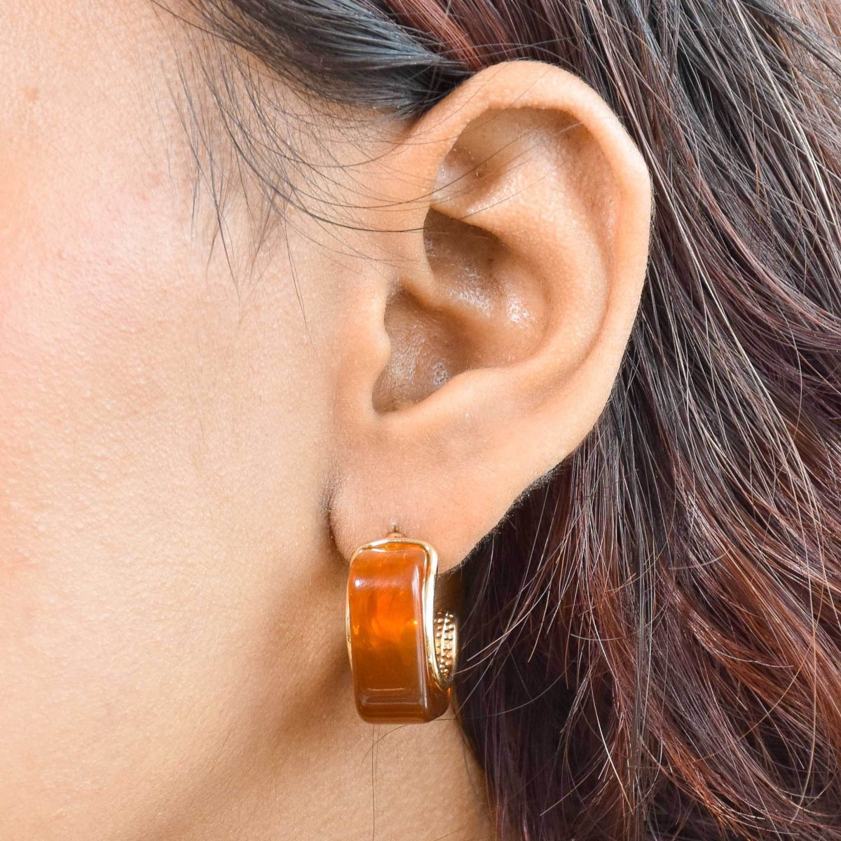Sunstone Square Hoop Earring - Upakarnaproduct_type