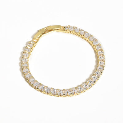 Tennis Bracelet | Anti-tarnish | Gold Plated | Secure Lock