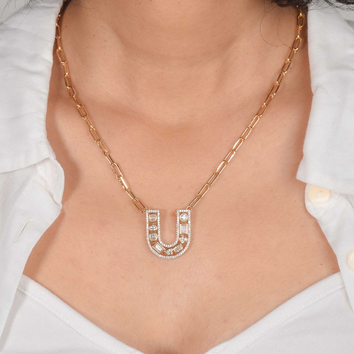 The Studded Initial Link Chain - Upakarnaproduct_type