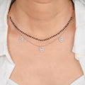 Three Diamond Rectangular Layered Mangalsutra Necklace
