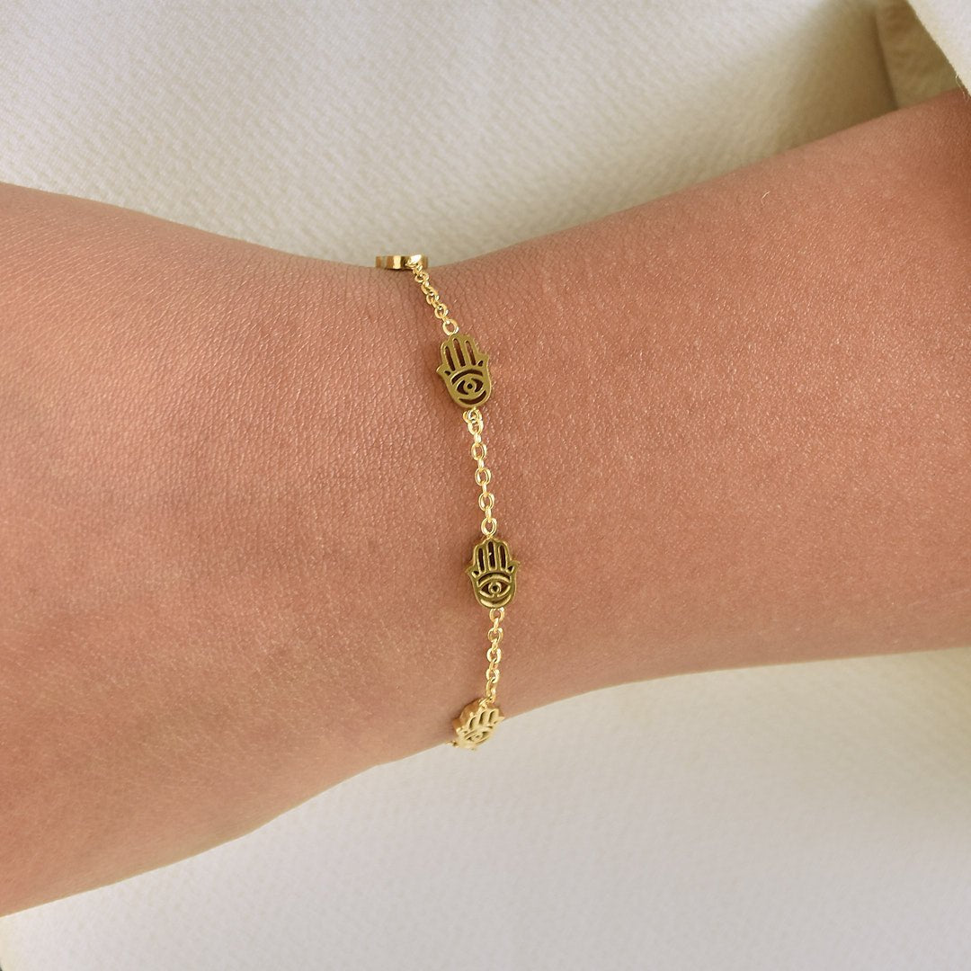 Tiny Multi Hamsa Bracelet - Upakarnaproduct_type