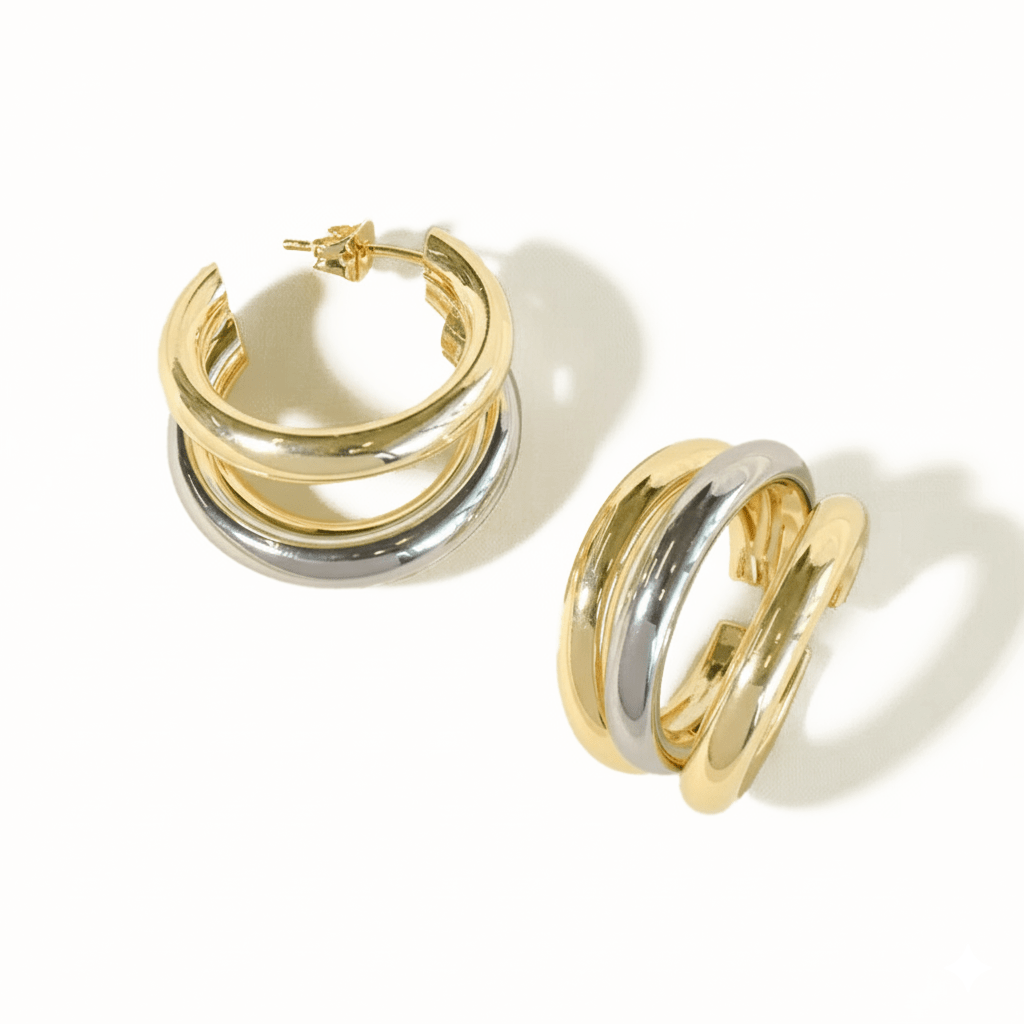 Triple Dual - Tone Hoops - Upakarnaproduct_type