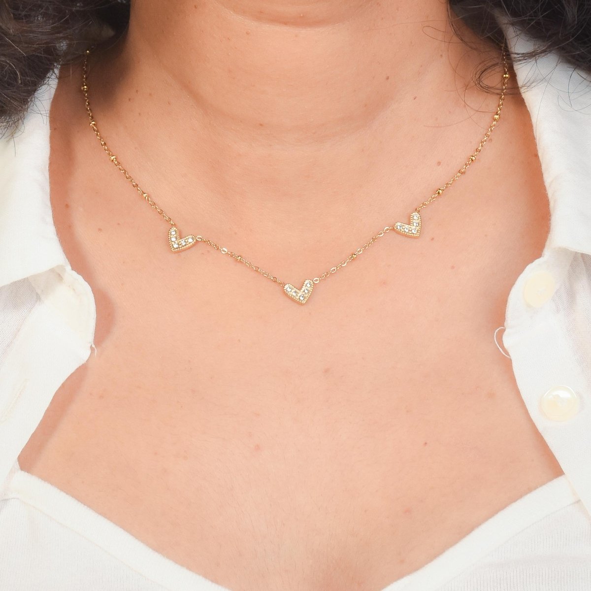 Triple Heart Necklace - Upakarnaproduct_type