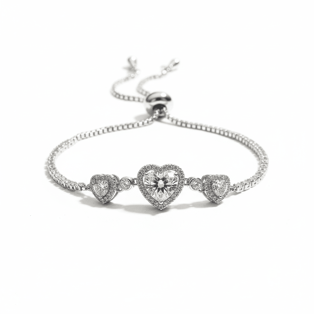 Triple Heart Tennis Bracelet - Upakarnaproduct_type