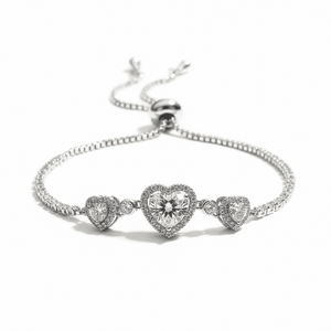 Triple Heart Tennis Bracelet