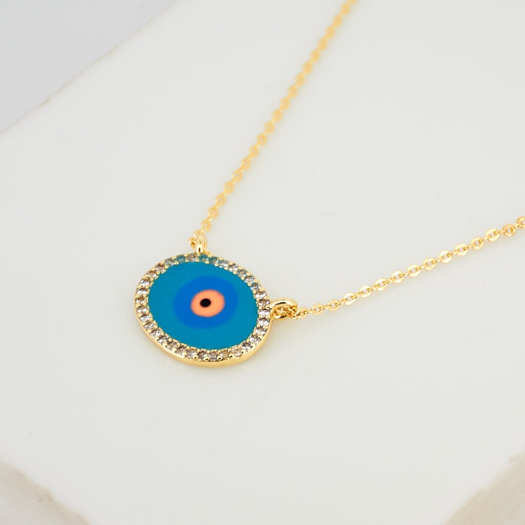 Turquoise Evil Eye Necklace - Upakarnaproduct_type