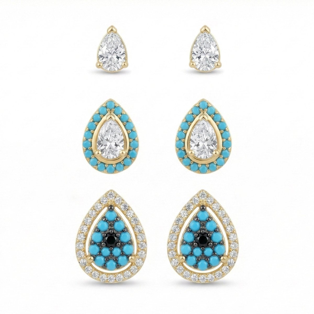 Turquoise Teardrop Earring Stack - Upakarnaproduct_type