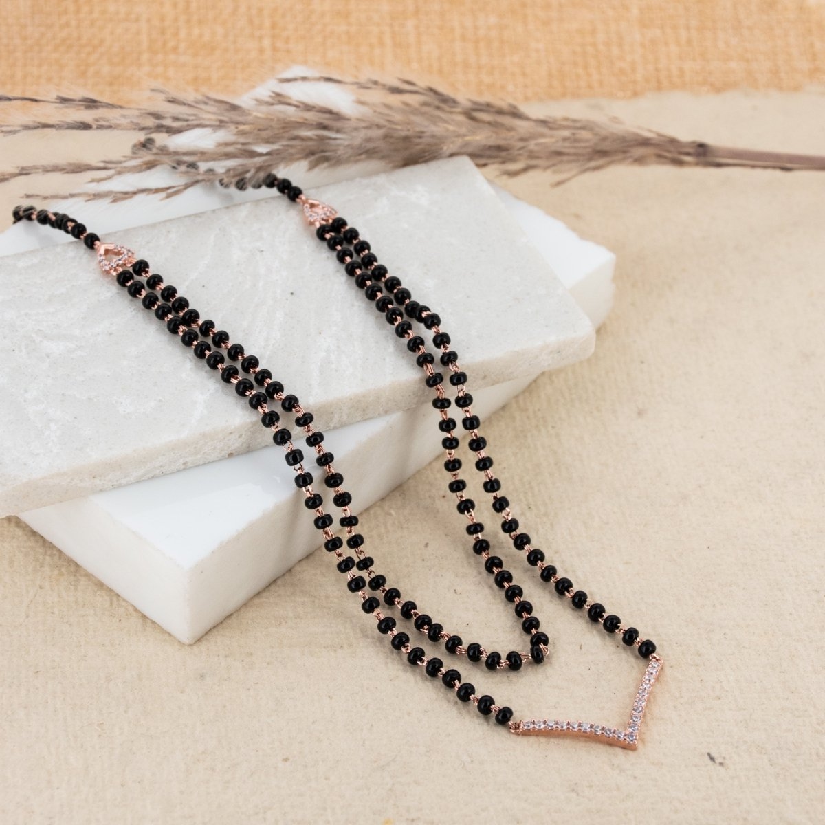 V Shaped Layered Mangalsutra Necklace - Upakarnaproduct_type
