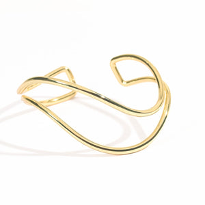 Wave Crest Cuff Bangle | Anti-tarnish | Gold Plated | Adjustable