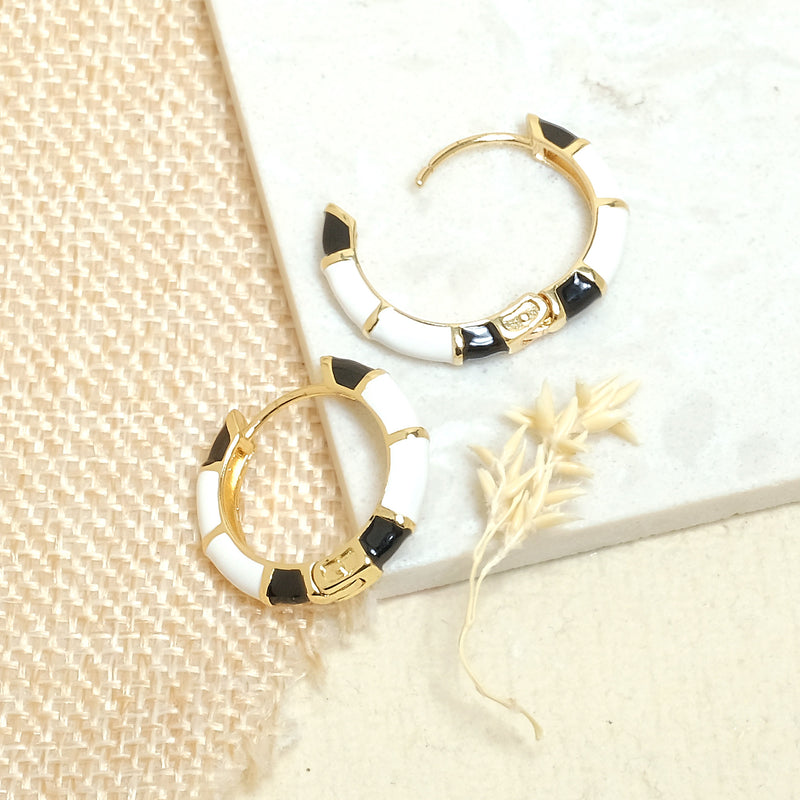 White and Black Pastel Multicolored Hoops - Upakarna Jewelry