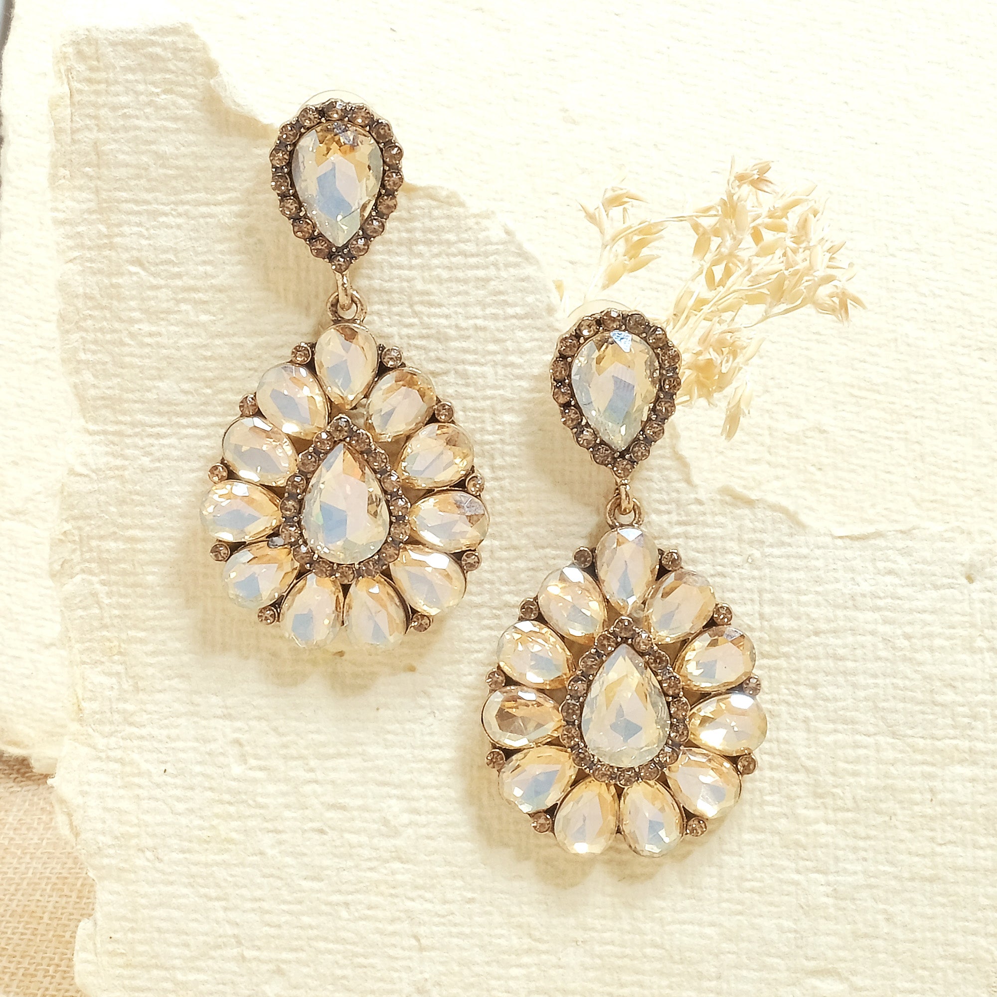 Crystal Pear Earrings