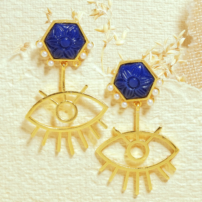Blue Evil Eye Striking Earrings