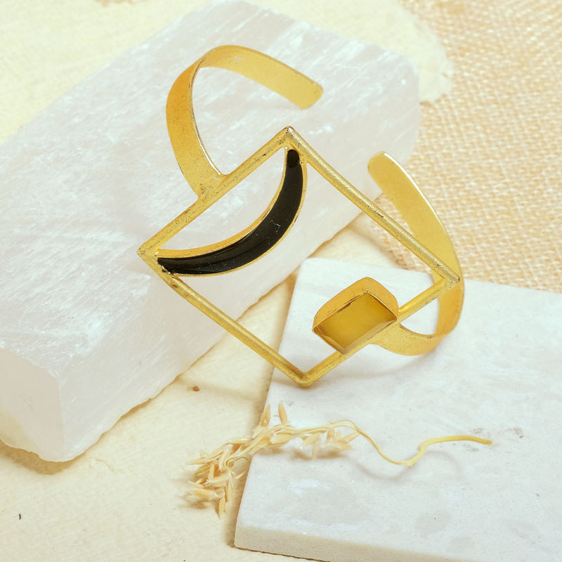 Black Crescent Moon Abstract Bangle