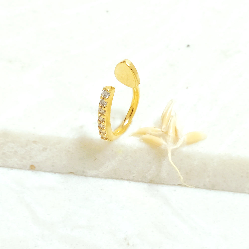 Gold Heart Ring Ear Cuff  - Upakarna Jewelry