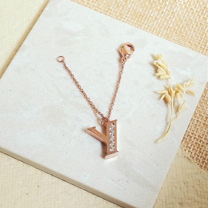 Rosegold Initial Watch Charm