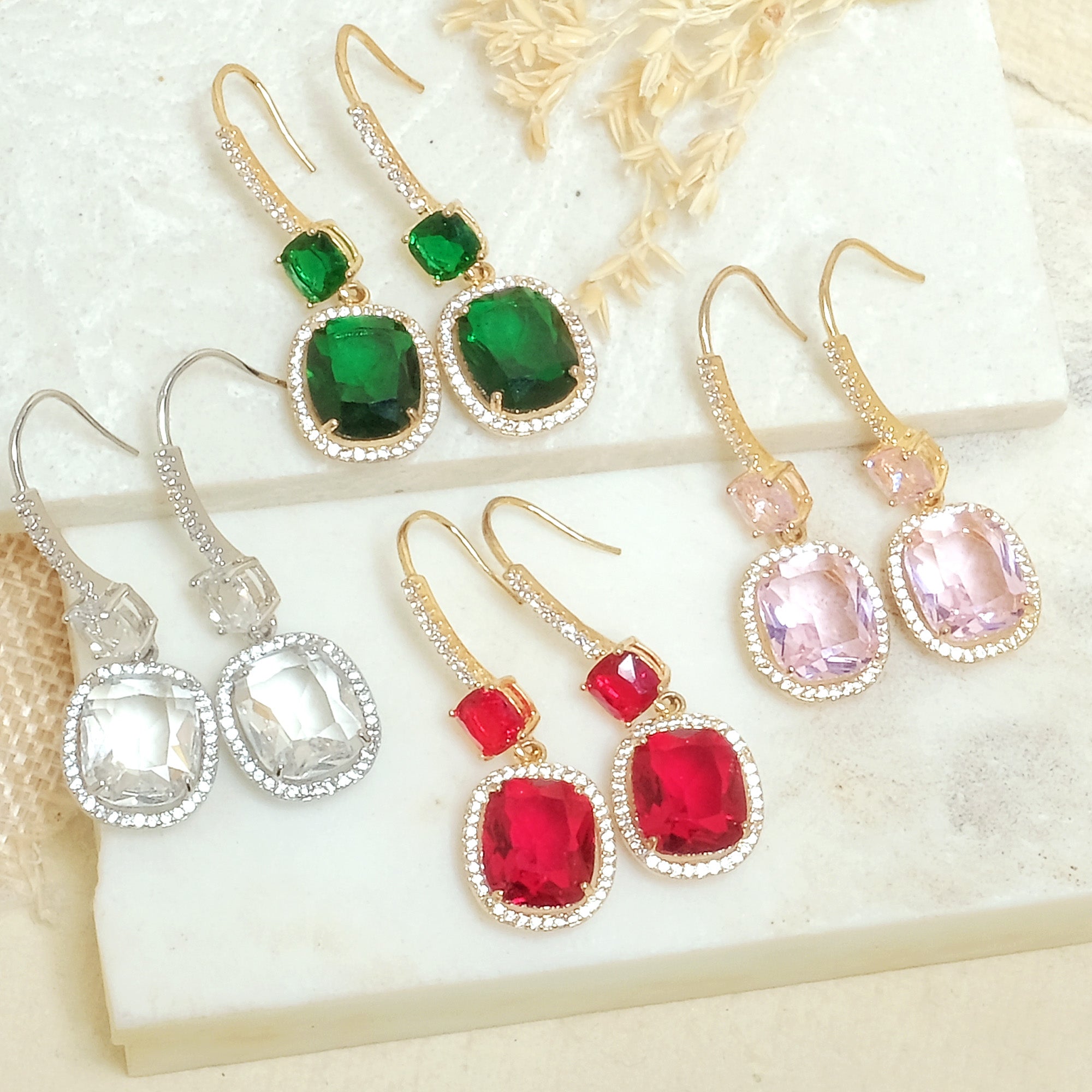 Oval Studded Earrings - Upakarna Jewelry
