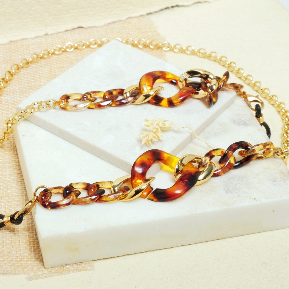Tiger Printed Mask & Spectacle Chain