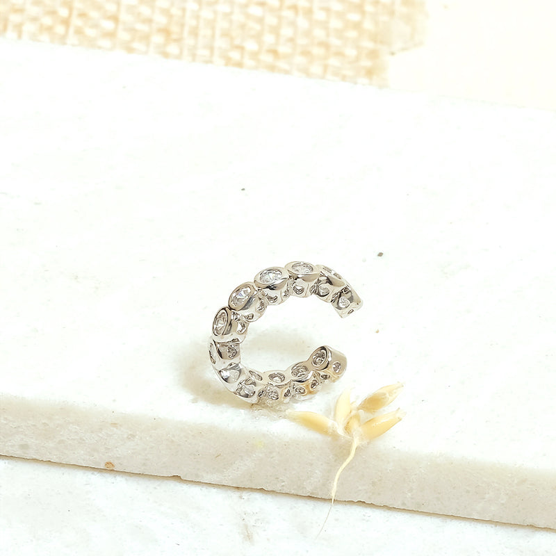 Silver Diamond Ear Cuffs - Upakarna Jewelry