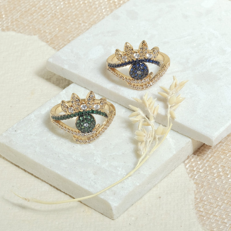 Evil Eye Crown Studded Rings
