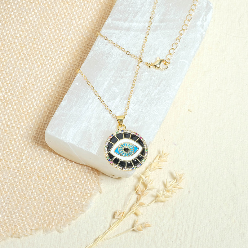 Black and Gold Eye Necklace