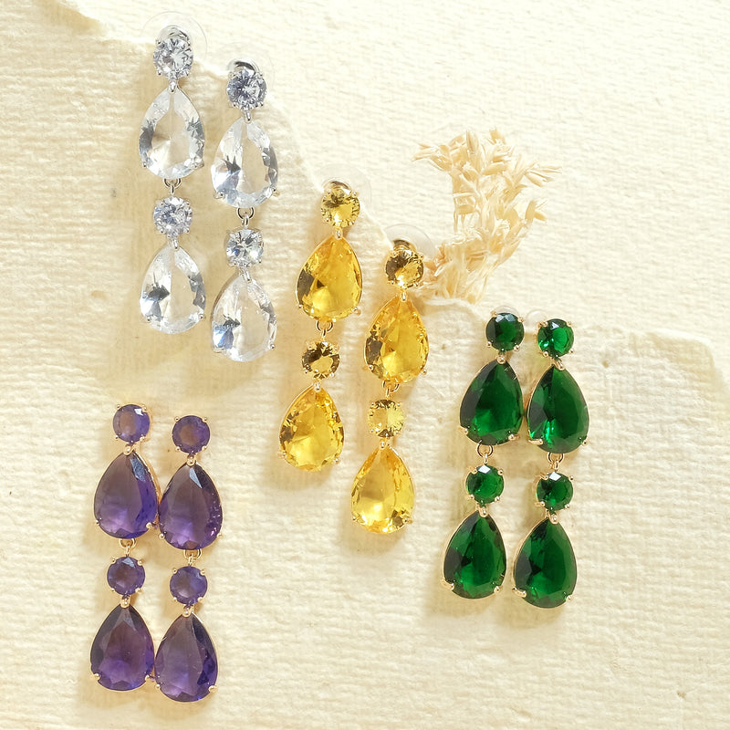 Crystal Drop Earrings - Upakarna Jewelry