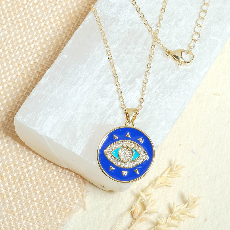 Blue and Gold Evileye Necklace