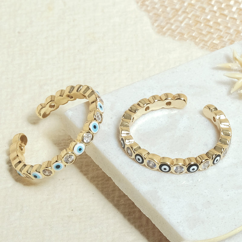 Delicate Evil Eye Rings - Upakarna Jewelry
