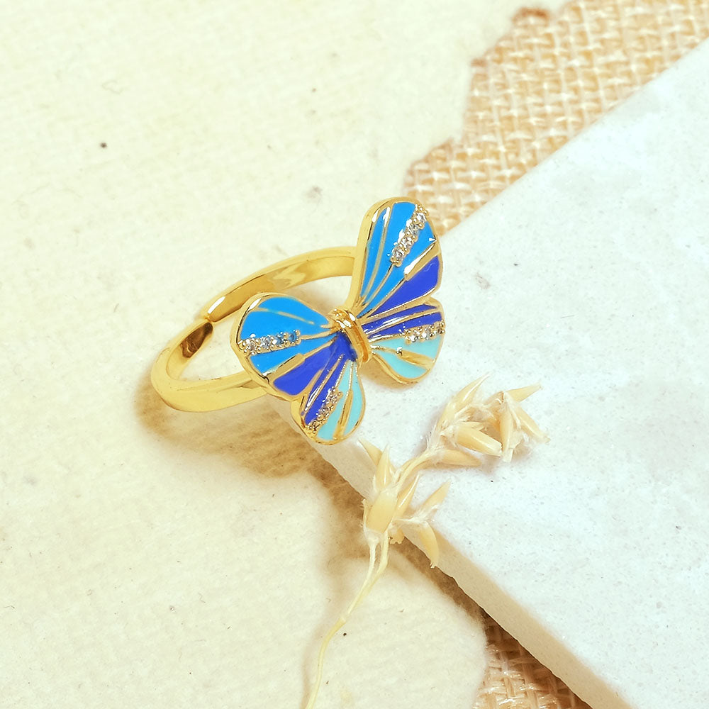 Shades Of Blue Butterfly Ring