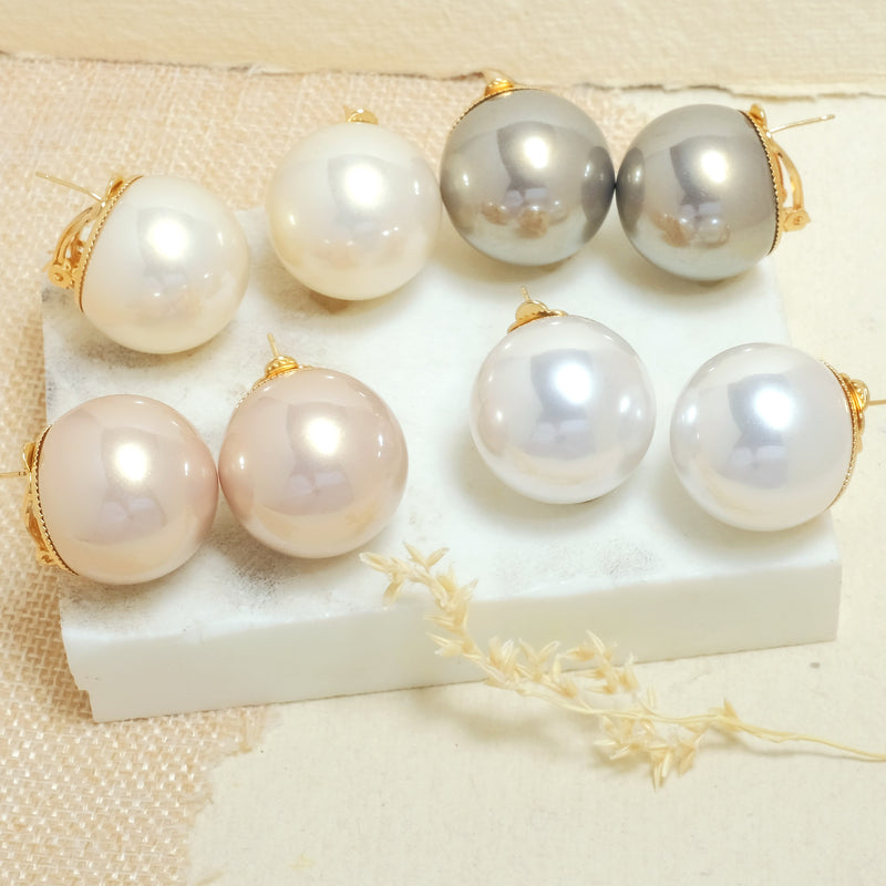 Statement Pearl Ball Earrings - Upakarna Jewelry