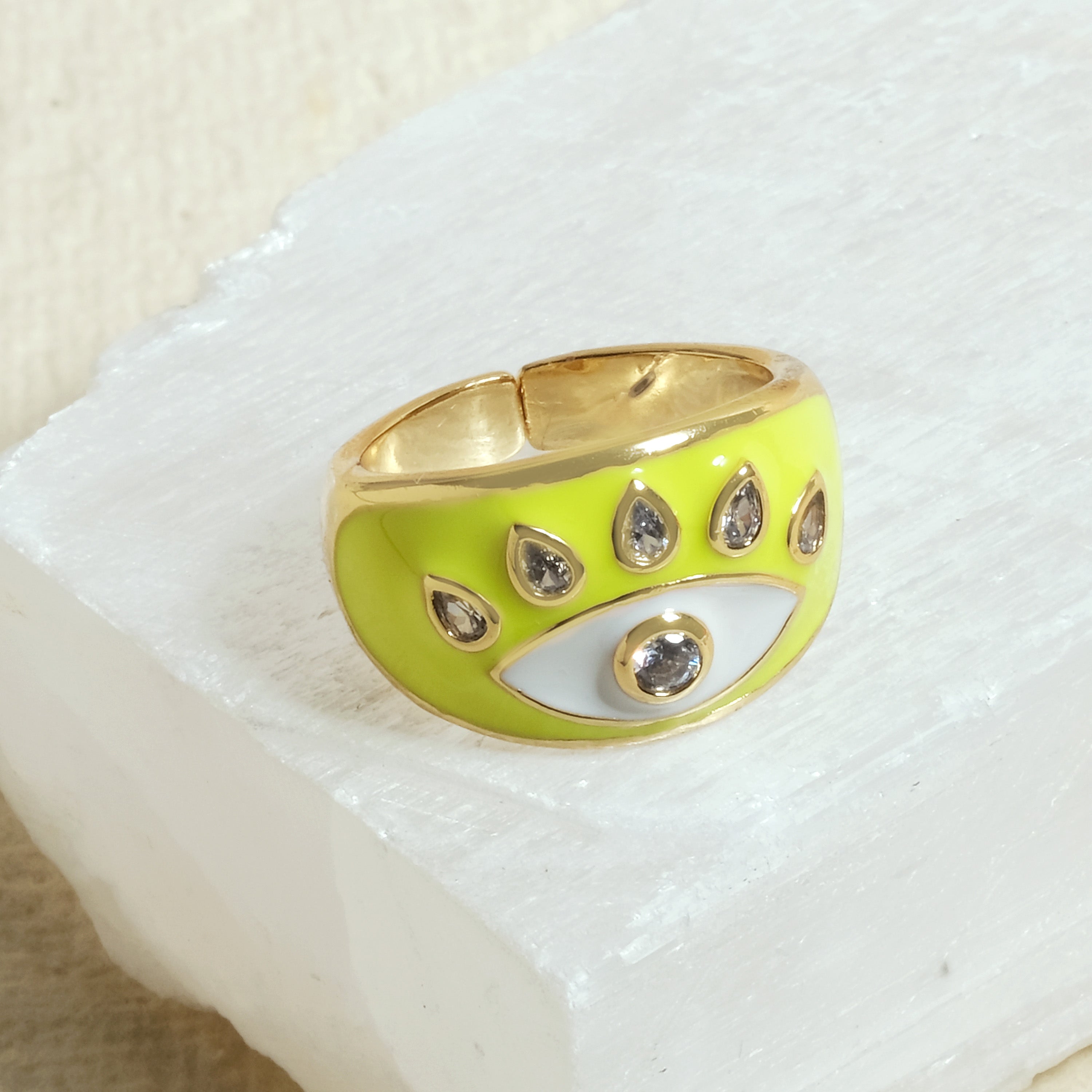 Studded Evil Eye Ring