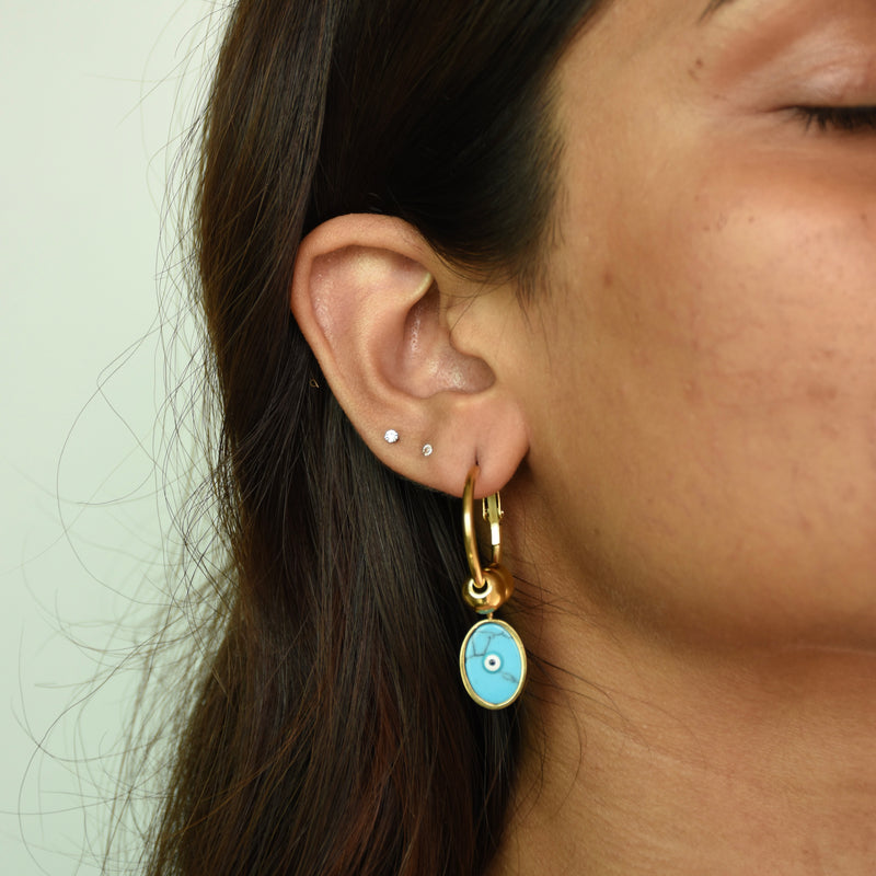 Cerulean Evil Eye Dangling Earrings