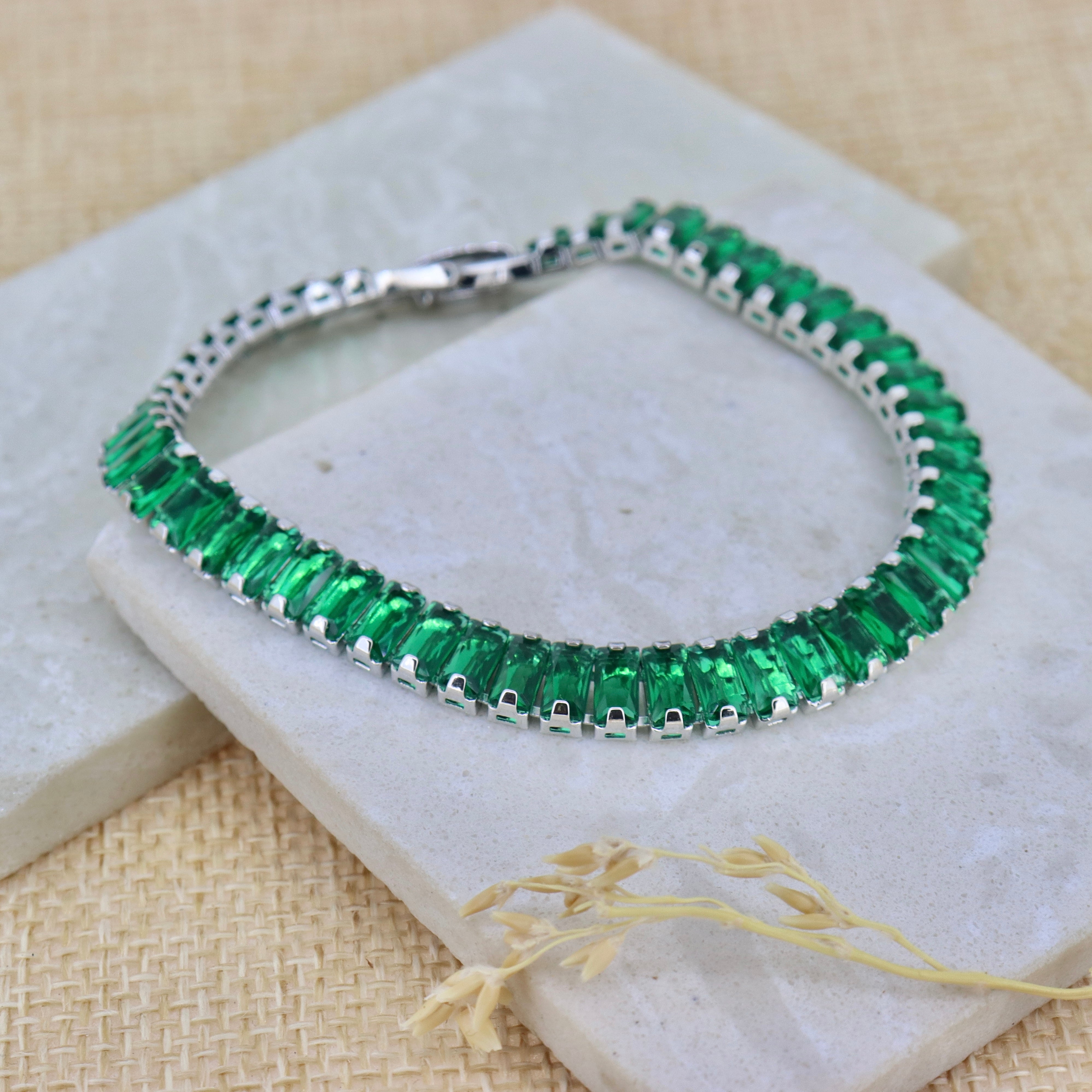Emerald Elegant Tennis Bracelet