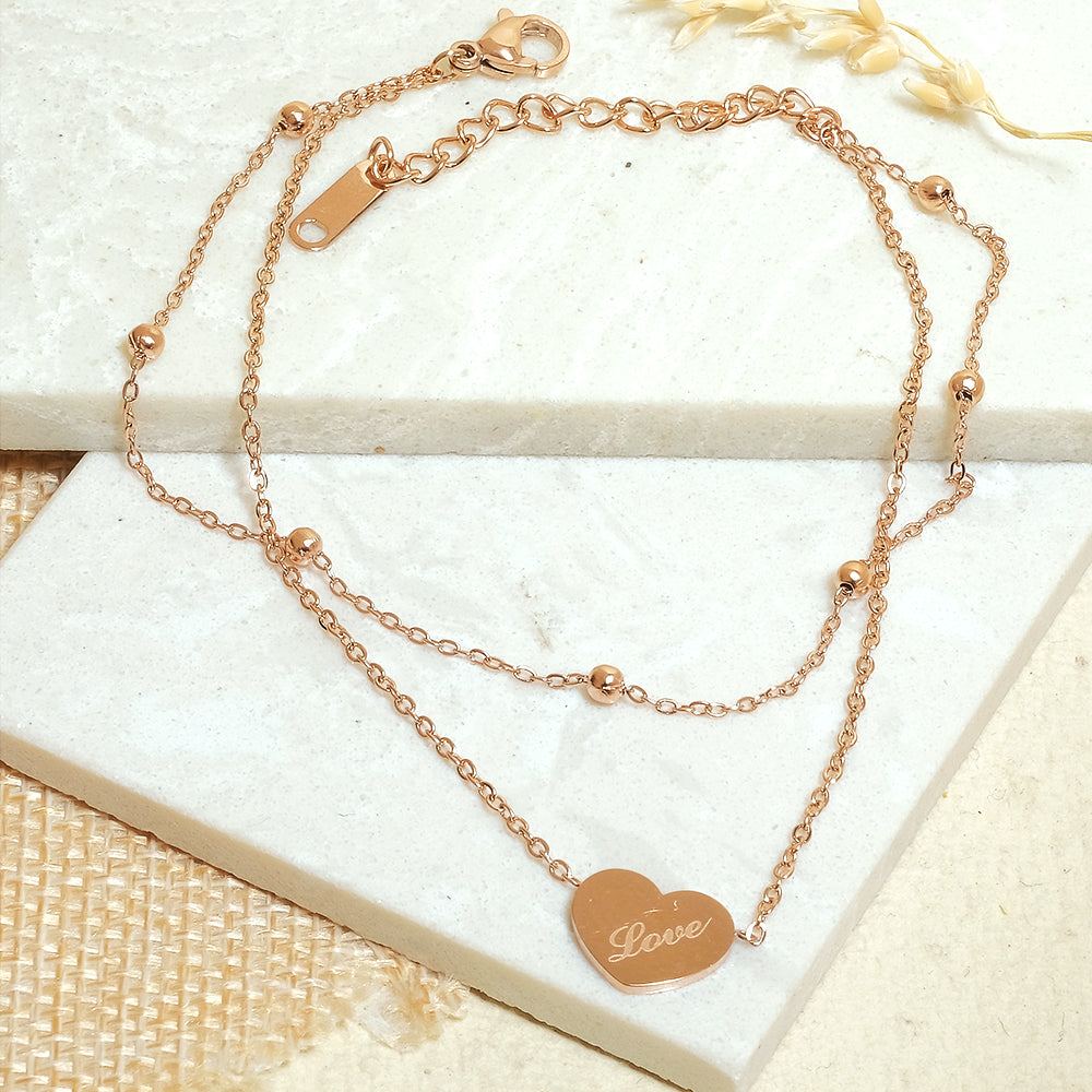 Heart Layered Anklet