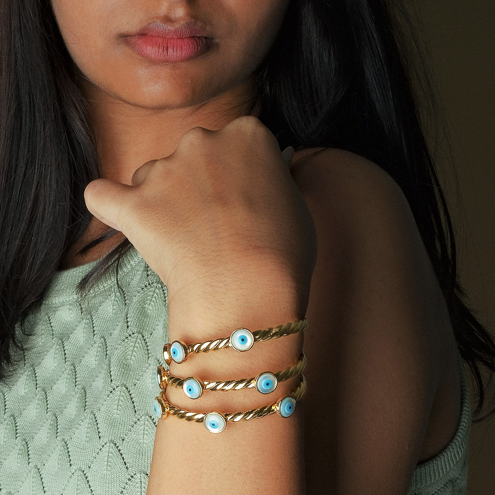 Evil Eye Rope Cuff Bangle