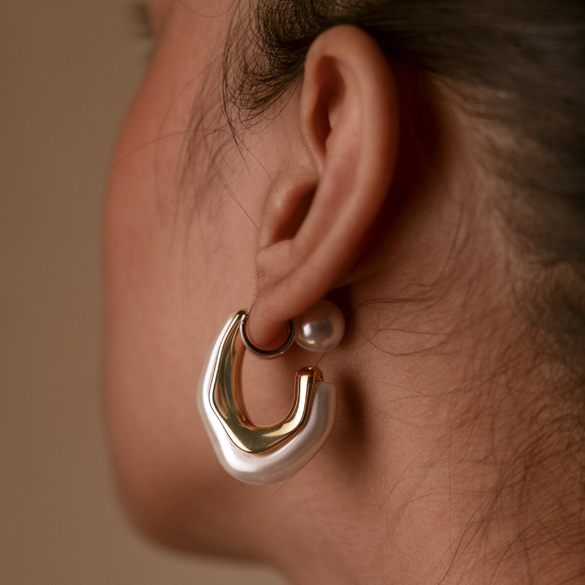 Mother Of Pearl Hoops Earrings