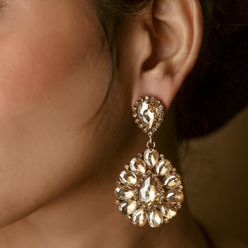 Crystal Pear Earrings