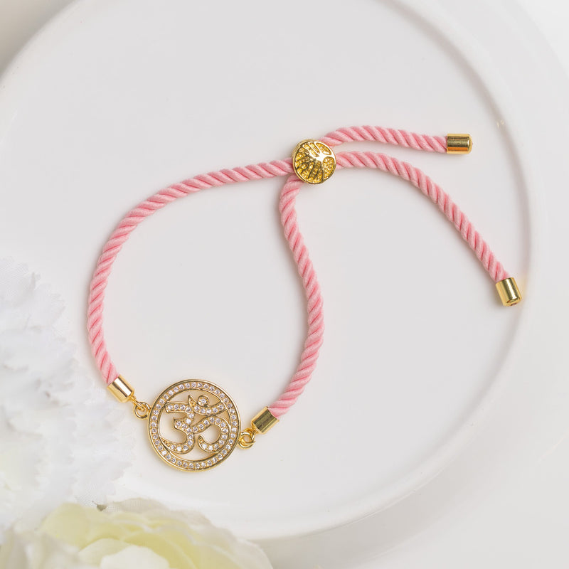 Om Pink Evil Eye Bracelet Edition 5 - Upakarna Jewelry