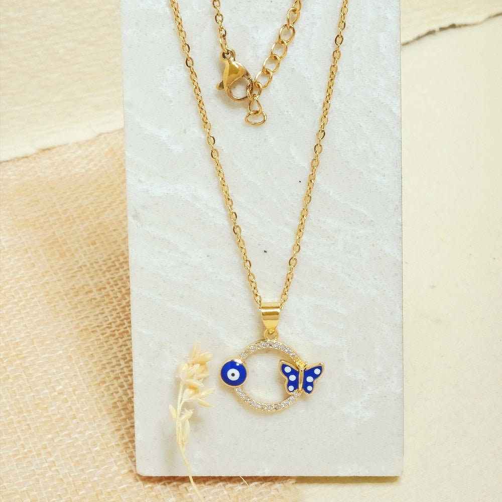 Evil Eye Butterfly Necklace - Upakarnaproduct_type