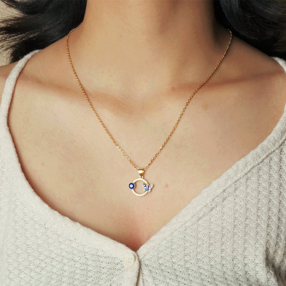 Evil Eye Butterfly Necklace - Upakarnaproduct_type