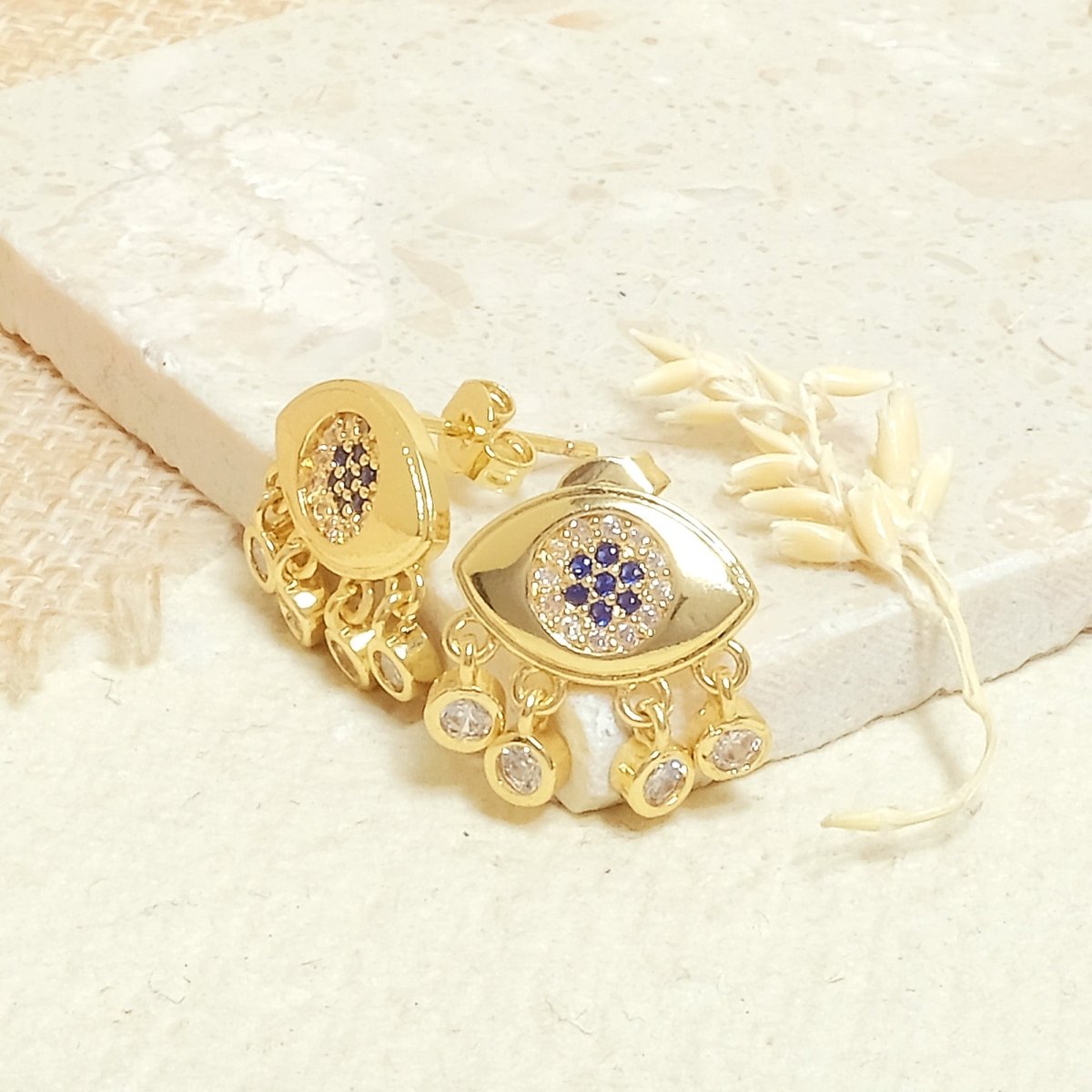 Evil Eye Drop Earrings - Upakarnaproduct_type
