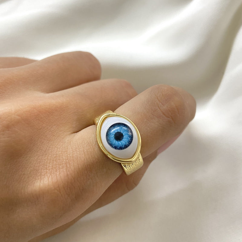Blue Evil Eye Original Ring - Upakarna Jewelry