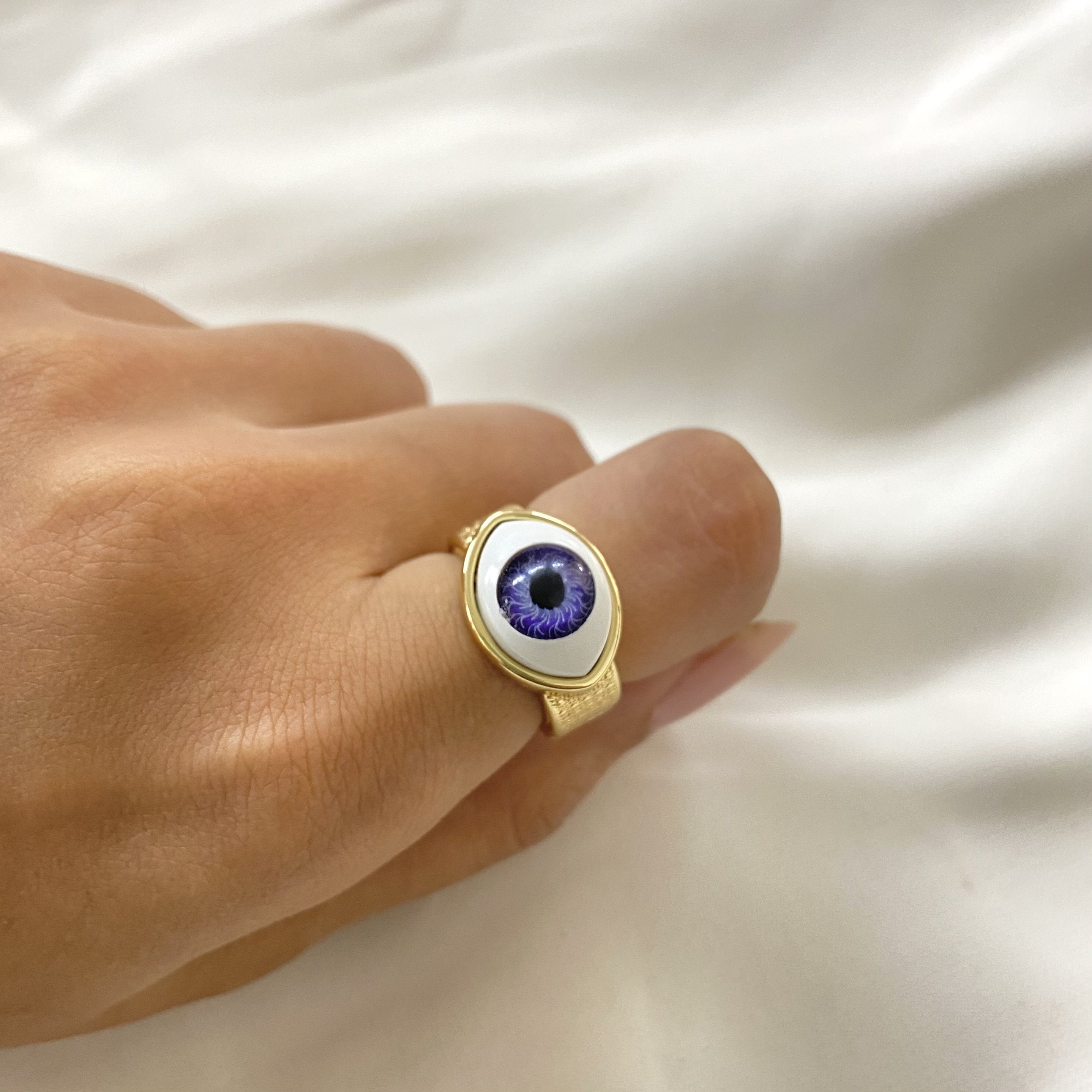 Purple Evil Eye Original Ring - Upakarna Jewelry
