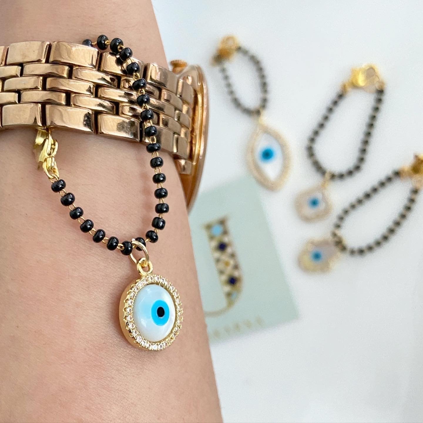 Round Evileye Mangalsutra Bracelets - Upakarna Jewelry