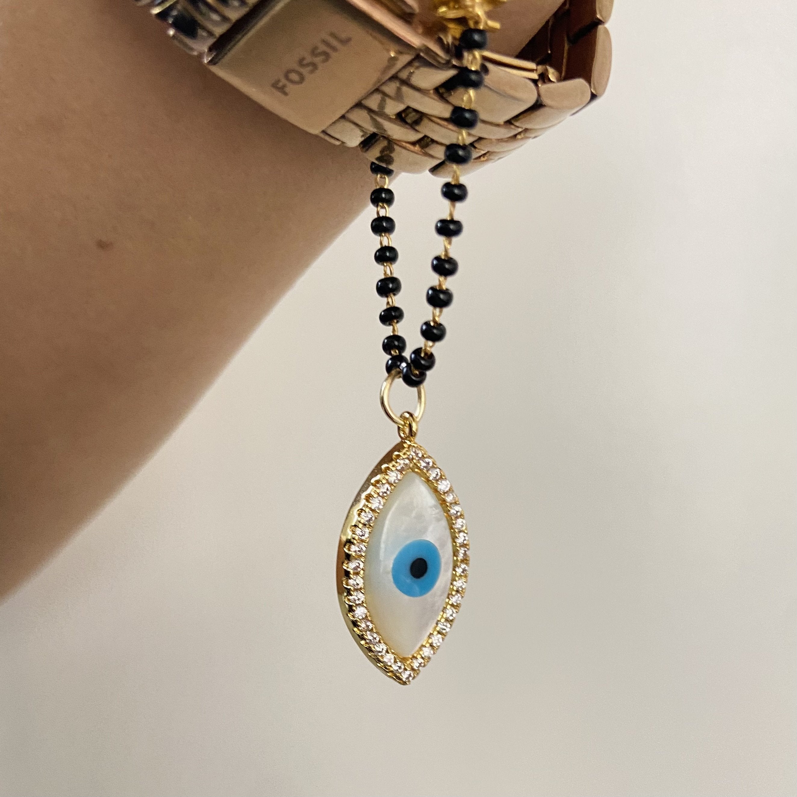 Eye Shape Evileye Mangalsutra Bracelets - Upakarna Jewelry