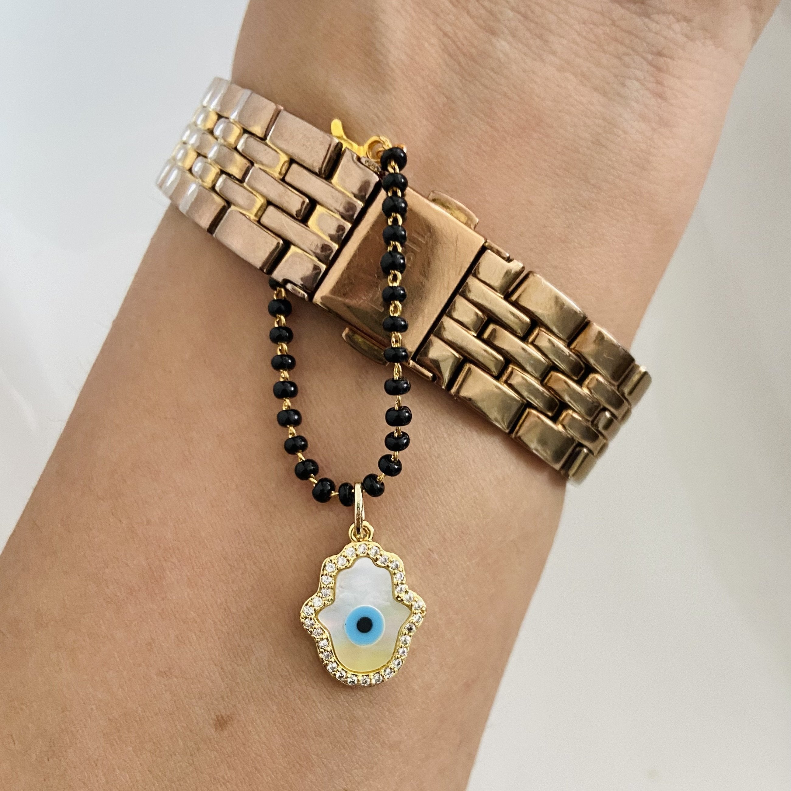 Hamsa Evileye Mangalsutra Bracelets - Upakarna Jewelry